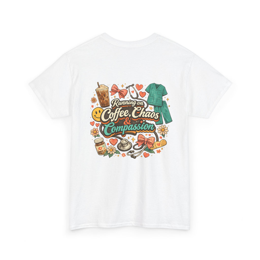 Coffee, chaos and compassion Heavy Cotton Tee