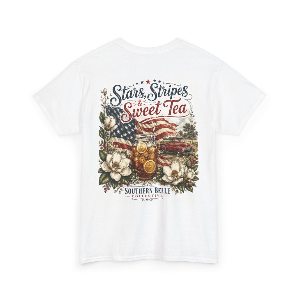 Stars Stripes and Sweet Tea Heavy Cotton Tee