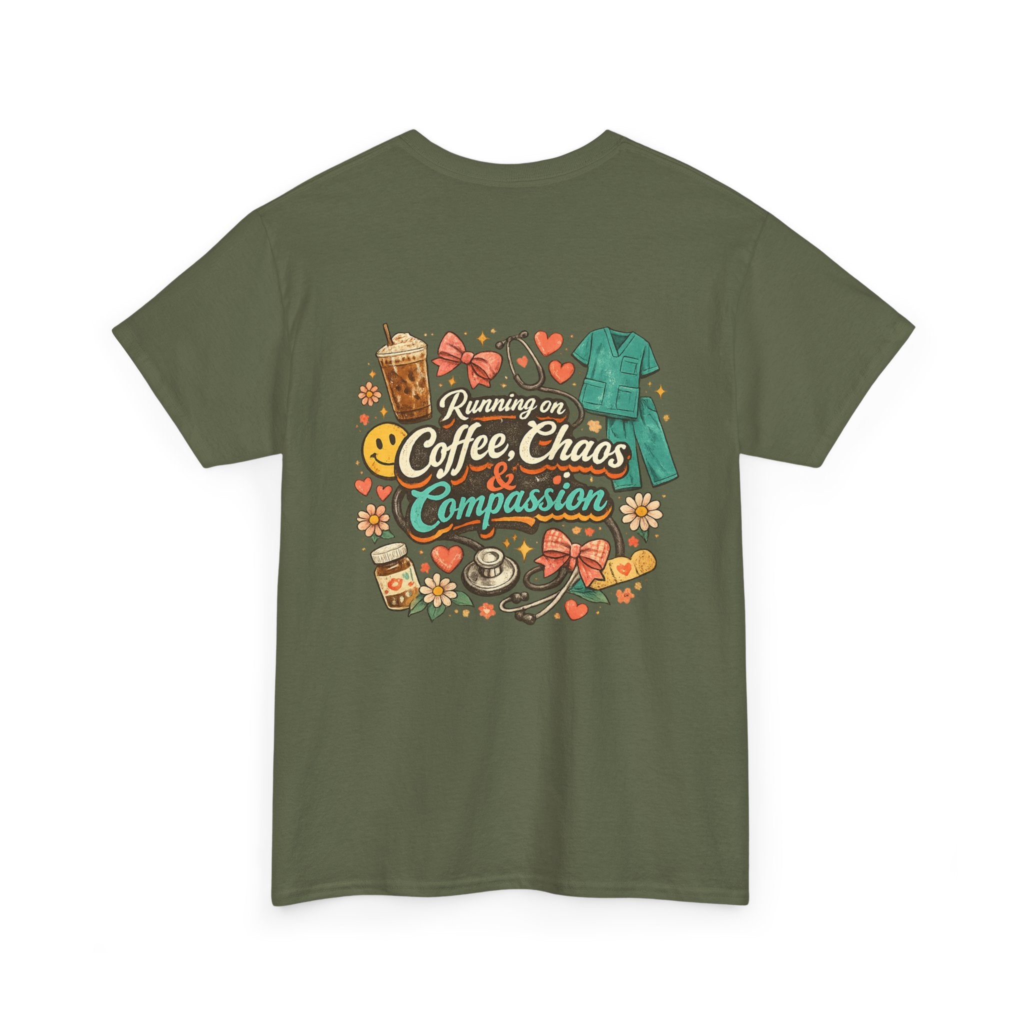 Coffee, chaos and compassion Heavy Cotton Tee