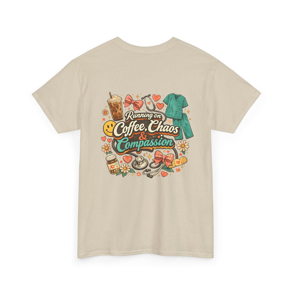Coffee, chaos and compassion Heavy Cotton Tee
