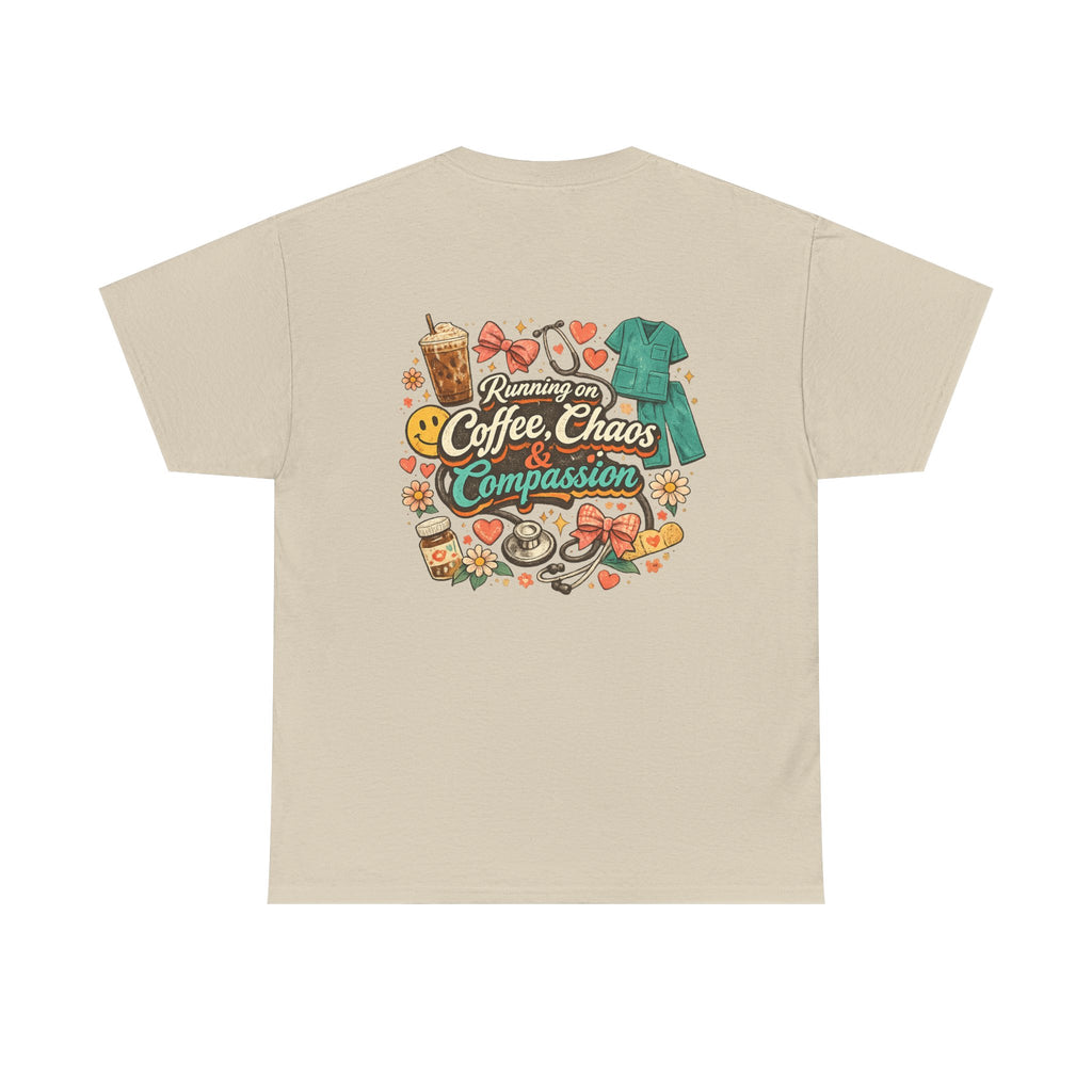 Coffee, chaos and compassion Heavy Cotton Tee