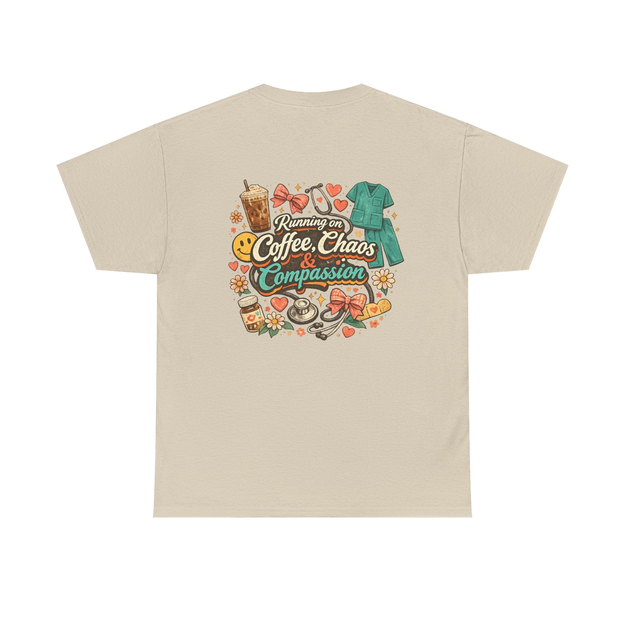 Coffee, chaos and compassion Heavy Cotton Tee