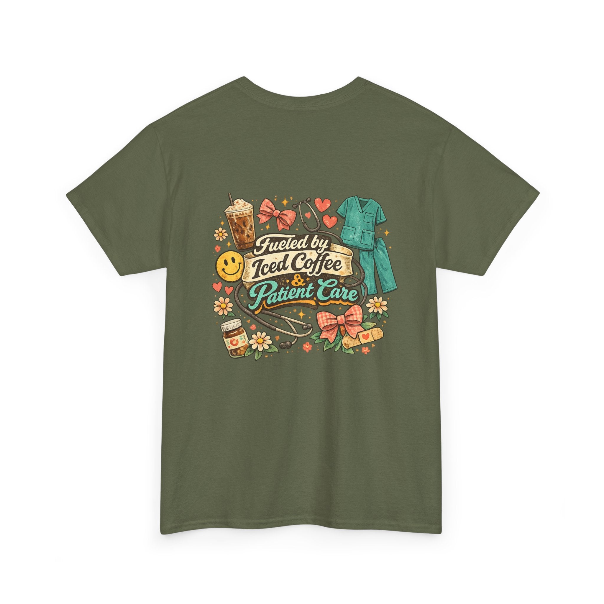 Fueled By Coffee and Care Heavy Cotton Tee
